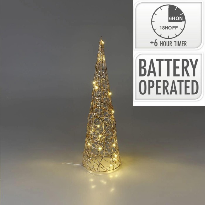 CONO ORO 40CM 20LED CALDO